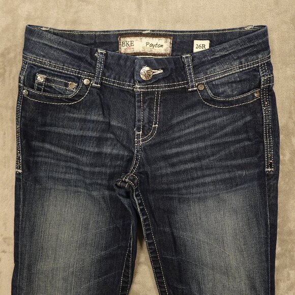 BKE jeans Payton bootcut women's 26 dark wash blue mid rise - Picture 2 of 12